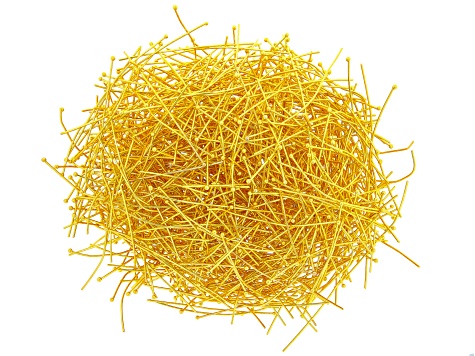 Ball Headpins in Gold Tone Appx 0.7mm in diameter Appx 50mm in length Appx 1,000 Pieces