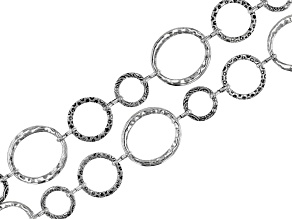 Round and Oval Patterned Unfinished Chain in Antiqued Silver Tone Appx 3M length