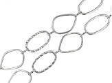 Oval and Baroque Link Unfinished Chain in Antiqued Silver Tone appx 3M length