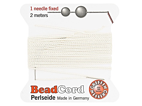 Silk Cord with Needle Size 6 Set of 10 in Beige, Black, Carnelian, Light Pink, and White