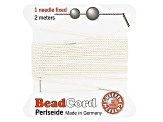 Silk Cord with Needle Size 6 Set of 10 in Beige, Black, Carnelian, Light Pink, and White