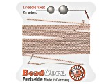 Silk Cord with Needle Size 6 Set of 10 in Beige, Black, Carnelian, Light Pink, and White