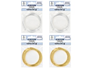 Memory Wire Round Large Bracelet Kit in Silver Tone and Gold Tone Appx 0.5oz Each