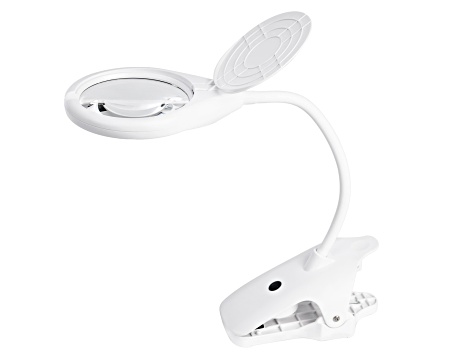 White Portable LED Lamp Desktop Magnifier - JST847