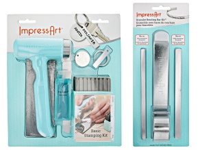 Impress Art® Bridgette Basic Stamping Kit and Bracelet Bending Bar Kit with 8 Blanks