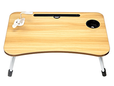 Portable Table Laptop Stand with USB Charge Port appx 23.5x15.5x11in in Wood