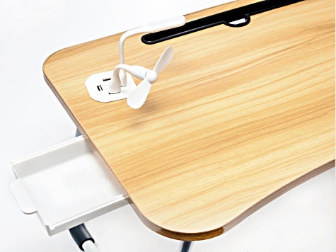 Portable Table Laptop Stand with USB Charge Port appx 23.5x15.5x11in in Wood