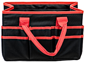 Black Multi-Function Storage Bag appx 12x6.5x8" with Red Accents