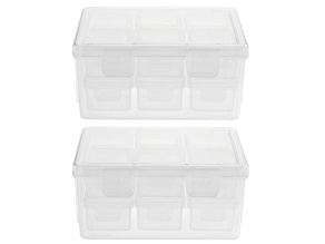 Transparent Nesting Portable Storage Box Set of 2