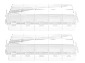Transparent Folding Storage Box with 20 Compartments Set of 2