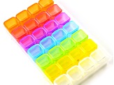 Clear Plastic 7x4x1" Container with Multicolor 1x.7x.7" Removable Containers Set of 5