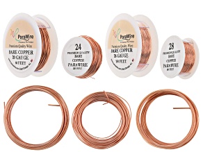 Round Bare Copper Wire Kit in 14G, 16G, 18G, 20G, 24G, 26G, and 28G Appx 545 Feet Total