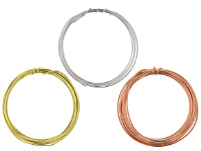 Copper, Brass, & Sterling Silver 16 Gauge Wire Kit of 3 Approximately 5 Ft Each