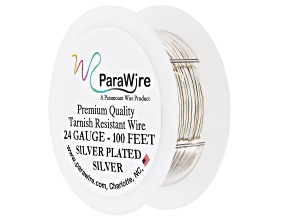 Silver Plated 24 Gauge Wire Spool Total of 100 Feet