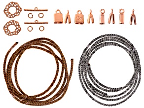 Silversilk Leather Knitted Wire Kit includes Wire, Toggle Clasps,End Caps And Jump Rings