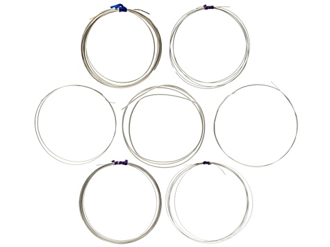Silver Over Copper Wire Kit In Round, Half Round, and Square Wire in Assorted Gauges Appx 54ft Total