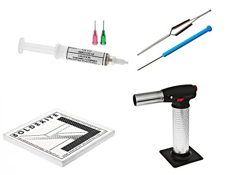 Soldering Basics Supply Kit Includes: Torch, Tweezers, Pick, Board & Paste - JSYT15