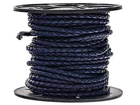 Dark Blue appx 3mm Round Bolo Leather Cord Appx 10M