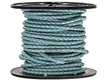 Picture of Metallic Seafoam appx 3mm Round Bolo Leather Cord Appx 10M