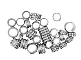 Pre-Owned Stainless Steel Tube Shape Metal Spacer Beads with Large Hole in 3 Sizes 30 Pieces Total