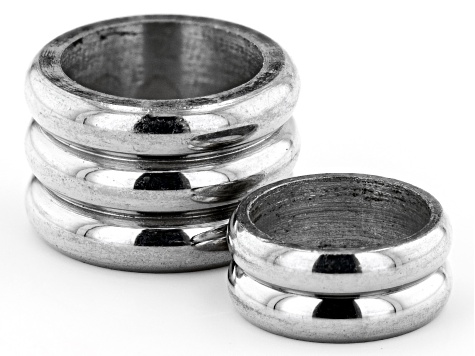 Pre-Owned Stainless Steel Tube Shape Metal Spacer Beads with Large Hole in 3 Sizes 30 Pieces Total