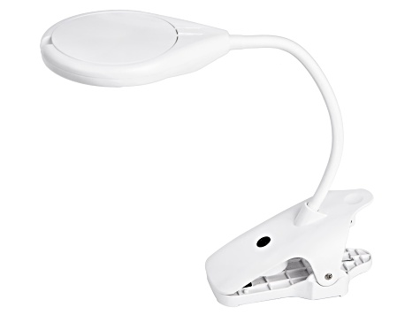 Pre-Owned White Portable LED Lamp Desktop Magnifier