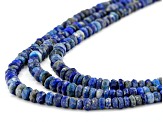 Pre-Owned Lapis Lazuli Faceted appx 4x2-5x3mm Rondelle Bead Strand Set of 3 appx 15-16"