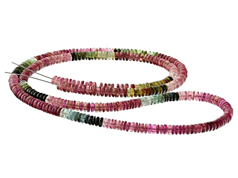 Pre-Owned Multi-Color Tourmaline 4.5mm Thin Rondelle Bead Strand