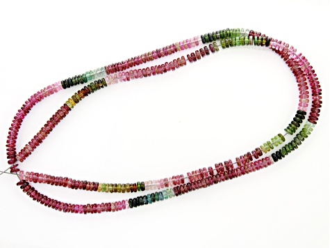 Pre-Owned Multi-Color Tourmaline 4.5mm Thin Rondelle Bead Strand