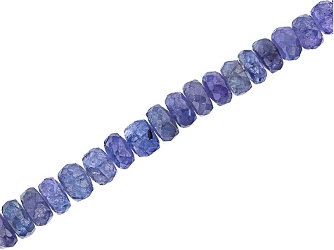 Pre-Owned Tanzanite Graduated appx 3-6mm Faceted Rondelle Bead Strand appx 15-16"