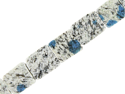 Pre-Owned Azurite in Granite Appx 7x8mm to 10x12mm Irregular Square Slices Appx 8" Strand