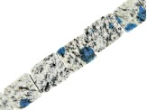 Pre-Owned Azurite in Granite Appx 7x8mm to 10x12mm Irregular Square Slices Appx 8" Strand