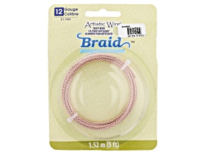 Pre-Owned Artistic Wire Round Braid in Rose Gold Tone 12 Gauge Appx 2mm in Diameter Appx 5' Total