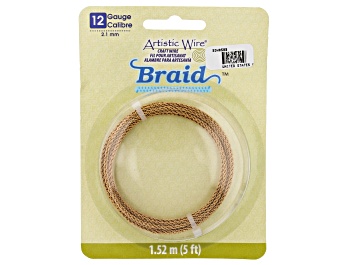 Picture of Pre-Owned Artistic Wire Round Braid in Antiqued Brass Tone 12 Gauge Appx 2mm Diameter Appx 5' Total