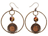 Pre-Owned Vintaj ® Signature Series By Mackie Mullane "Radiant Fire" Earrings With Crystals Fishhook