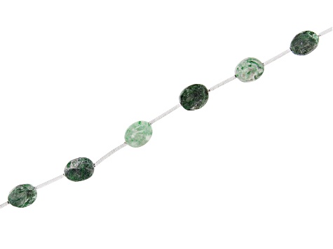 Pre-Owned Jadeite in Matrix Oval Bead Stand appx 15-16" in length