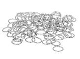Pre-Owned Jump Rings Round Shape Silver Tone appx 8mm 100 Pieces Total