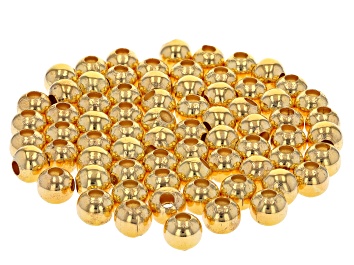 Picture of Pre-Owned Metal Round Smooth Spacer Bead Kit in Gold Tone appx 10mm Contains appx 100 Pieces Total