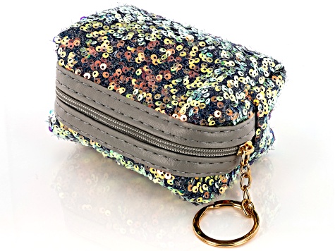 Pre-Owned Jewelry Essentials Kit in Silver Sequin Zippered Pouch