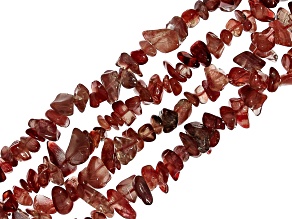 Pre-Owned Red Sunstone 7x10mm-8x12mm Chip Strand Approximately 15-16" in Length Set of 4