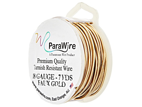 18 Gauge Round Wire in Faux Gold Color Appx 7 Yards
