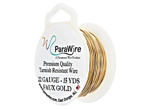 22 Gauge Round Wire in Faux Gold Color Appx 15 Yards