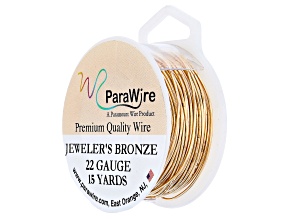 22 Gauge Round Wire in Bare Gold Color Brass Appx 15 Yards