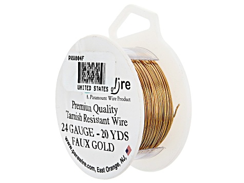 24 Gauge Round Wire in Faux Gold Color Appx 20 Yards
