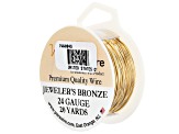 24 Gauge Round Wire in Bare Gold Color Brass Appx 20 Yards