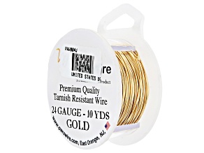 24 Gauge Round Wire in Tarnish Resistant Gold Color Appx 10 Yards
