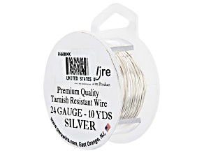 24 Gauge Round Wire in Tarnish Resistant Silver Tone Appx 10 Yards