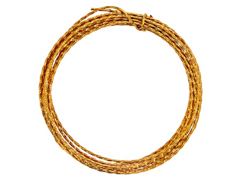 Picture of 18 Gauge Twisted Round Wire in Tarnish Resistant Gold Color Appx 8 Feet