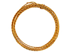18 Gauge Twisted Round Wire in Tarnish Resistant Gold Color Appx 8 Feet