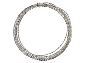18 Gauge Twisted Round Wire in Tarnish Resistant Silver Tone Appx 8 Feet